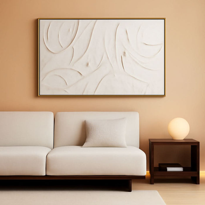 Abstract Oil Painting Artwork Framed Canvas Art Maximalist Decor 24"X48" Modern Painting Wall Art Kitchen Decorations Wall White Office Decor