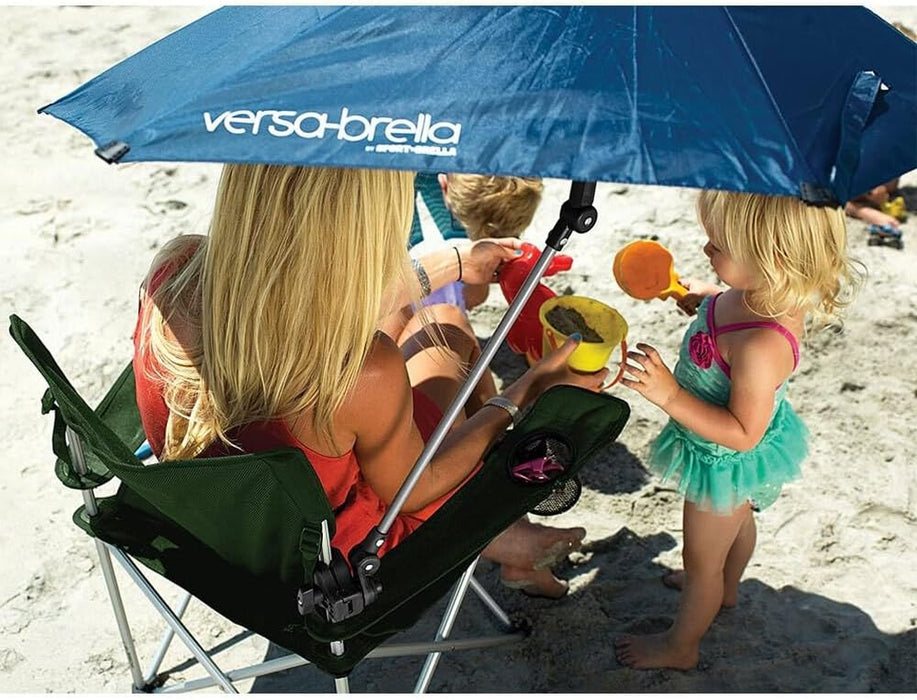 Versa-Brella UPF 50+ Personal Sun Shade - Portable Umbrella for Sports & Outdoors - Secure Clamp, 360-Degree Swivel Adjustable Position for Maximum Sun Protection - Compact with Carry Case