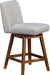 Basila Modern Farmhouse 26" Seat Height Swivel Bar Stool for Kitchen Island Counter in Brown Oak Wood with Taupe Fabric