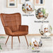 Brown PU Leather Highback Upholstered Accent Chairs
