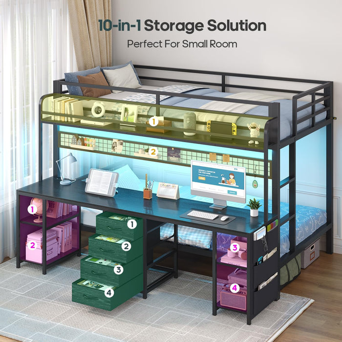 Black Twin Over Twin Bunk Bed DeskStorageSolutions