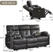 Power Reclining Sofa with Heat and Massage, Electric Reclining Couch with Extended Footrest, Wall Hugger Recliner Sofa 3 Seater with USB Ports & Cup Holders for Living Room, Bedroom