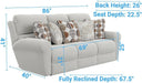 Catnapper Beige Power Reclining Sofa with Soft Fabric, Cool Gel Memory Foam, Steel Tech Frame, Pocket Coil Seating, Accent Pillows, RV Theater Comfort