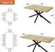 59In-78Inch Extendable Rectangular Dining Table for 6 8 People, Wood Long Dining Room Table W/Removable Leaves,Space Saving,Modern Dinner Table W/Waterproof Tabletop&Metal Legs for Kitchen Living Room