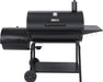 CC2036F Barrel Charcoal Grill with Offset Smoker, Outdoor BBQ Grill with 1200 Sq. In. Grilling Area for Large Event Gathering, Black