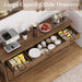65" Large Sideboard Buffet Storage Cabinet with 3 Drawers and 4 Doors | Farmhouse Kitchen Sideboard Buffet Coffee Bar Wine Bar Cabinet with Storage for Living Room(Walnut)