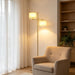 67" Unique Floor Lamp with Rotatable Linen Shade and Led Bulb