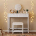 40 Inch Modern Desk with Drawers, Makeup Vanity Desk with Padded Stool, Small Home Office Desk for Bedroom, White