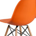 Elon Series Orange Plastic Chair with Wooden Legs for Versatile Kitchen, Dining Room, Living Room, Library or Desk Use