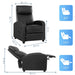 Recliner Chair Single Sofa PU Leather Padded Seat with Massage,Black