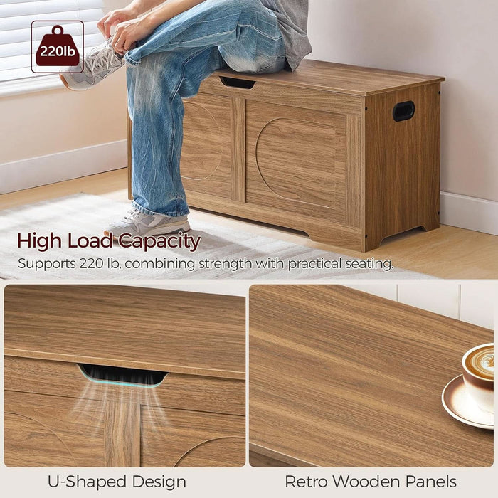 Honey Brown Engineered Wood Storage Chest ThirtyNineIn