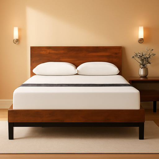 Tricia Wood Platform Bed Frame with Adjustable Headboard/Wood Slat Support with No Box Spring Needed/Easy Assembly, King