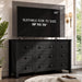 9 Drawer Dresser Black, 62" Wide Wooden Chest with Anti-Tip Structure