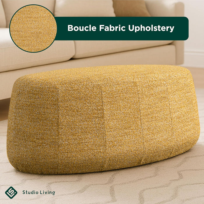 Kayley 40" Oval Shaped Upholstered Ottoman