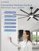 72 Inch Aluminium Blade Ceiling Fans with Lights and Remote, Outdoor Ceiling Fans for Patio Living Room with Quiet DC Motor, 6 Speed Reversible, 3 CCT, Black Industrial Ceiling Fan, 8 Blades