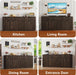 70” Rounded Edge Large Sideboard Buffet Cabinet with 3 Storage Drawers,Farmhouse Kitchen Fluted Sideboard Cabinet W 4 Door Shelves,Wood Coffee Bar Cabinets,Kitchen Pantry (Rustic Brown)