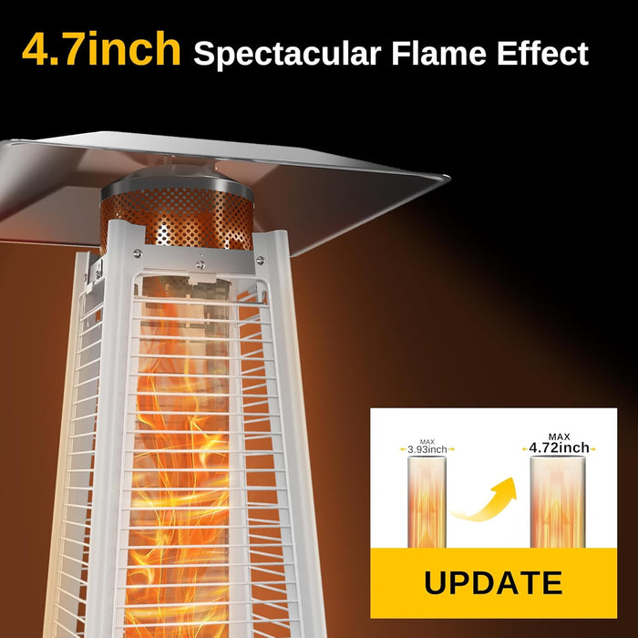 Pyramid Patio Heater, 48,000 BTU Outdoor Patio Heater, Quartz Glass Tube Propane Heater for Commercial & Residential, Triple Protection System, with Wheels, 2024 Upgrade, Bronze