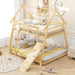 TwoTier Overhead Queen SolidWood Bunk Bed ClimbingNets