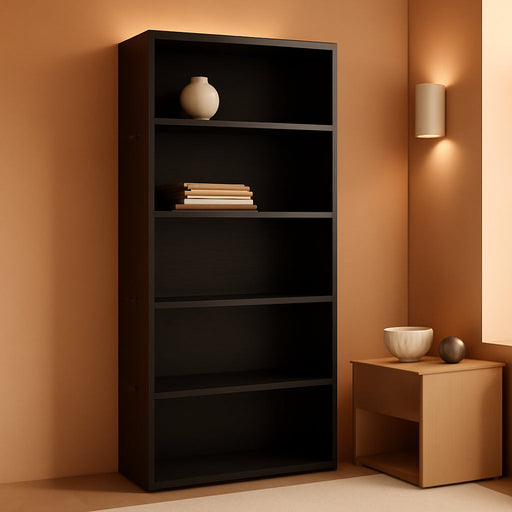 6-Tier Bookshelf, Tall Bookcase & Display Storage Shelves, Black