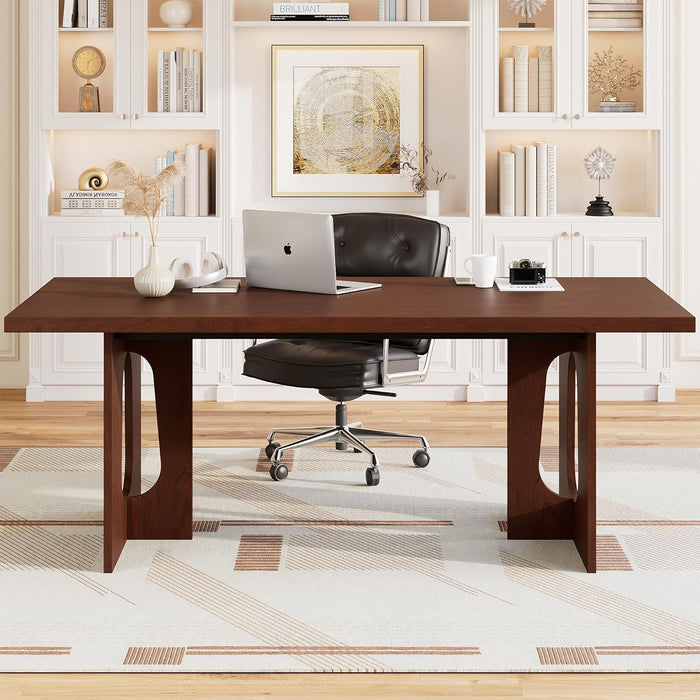 Walnut 71Inch Dining Table Seats SixToEight Contemporary
