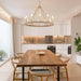 Gold Wagon Wheel Chandelier Farmhouse Ceiling Fixture