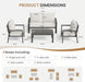 4-Piece Aluminum Outdoor Patio Furniture Sets All-Weather Patio Conversation Set Sectional Sofa with Coffee Table & Cushions with Removable Covers for for Deck Backyard Garden Poolside Balcony Porch