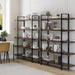 Heavy Duty 5 Tier Industrial Bookcase for Home Office, Rustic Brown | 47" Wide Wood Bookshelf,120 Lbs Shelf Capacity, Rustic Open Shelving Display,3Cm Upgraded Thicken Board,Easy to Assemble