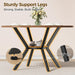 round Dining Table for 4, 43" Farmhouse Kitchen Table with Storage