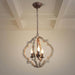 Rustic Farmhouse Wood Orb Chandelier Pendant Light