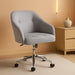 Velvet Desk Chair, Makeup Vanity Chair with Adjustable Tilt Angle, Modern Swivel Office Chair Upholstered Armchair Study Chair for Living Room and Makeup Room Light Gray