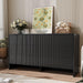 55" Wide Modern Curved 6 Drawer Dresser，Black