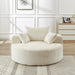 55 Inch Beige Chenille Accent Armchair Upholstered