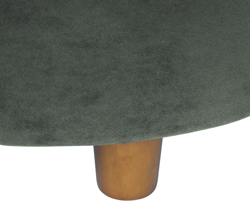 Home Decor | Large Button Tufted Velvet round Storage Ottoman | Ottoman with Storage for Living Room & Bedroom, Loden Green Velvet, 28"