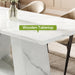 63" Modern Faux Marble Dining Table for 6, Rectangle, White | Kitchen Table, for 4-6 People, MDF, Faux Marble Finish, Heavy Duty Pedestal, for Dining Room, Kitchen, Living Room, White
