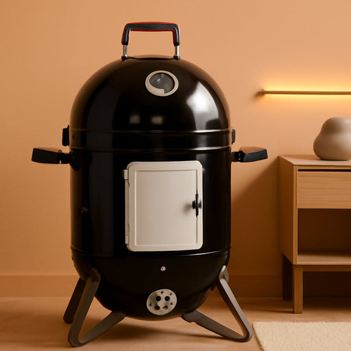 18" Vertical Charcoal Smoker Grill Bullet Water Smoker Barbeque Grill, Outdoor BBQ Smokers Portable Meat Smoker Grill for Deck Patio Backyard Balcony Parties