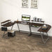 Vista L-Shape Desk with Monitor Stand, Espresso