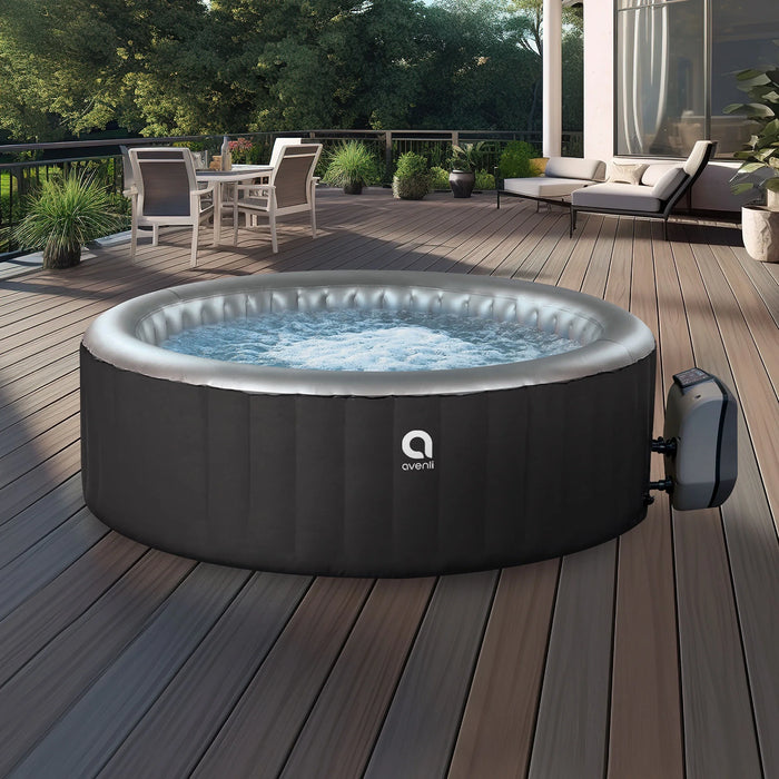 London 2-3 Person Inflatable Hot Tub Spa + Cover, Rapid Heating up to 104°F, 105 Water Jets, 181 Gal Capacity