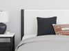 Signature Design by Ashley Cadmori Modern Queen Upholstered Platform Bed, Foundation or Box Spring Not Needed, Black & White