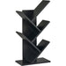 4 Tier Tree Bookshelf, 4 Shelf Bookcase, Free Standing Tree Bookcase, Display Floor Standing Shelf for Books, Book Organizer Shelves for Home Office, Living Room, Bedroom, Black