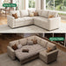 Beige Modular Sleeper Sectional Sofa With StorageBin