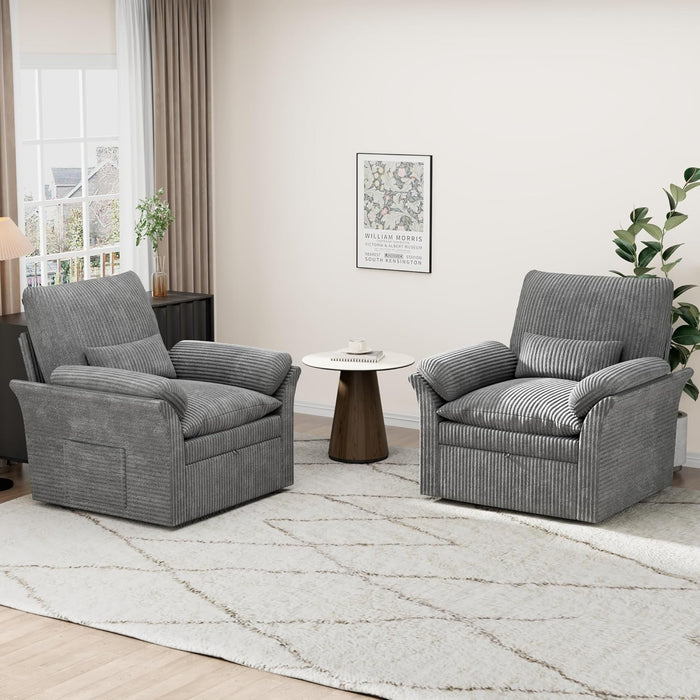 Grey 360deg Rotating Armchair ConcealedStorageSystemPro