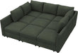 Emerald Green Modular Sleeper Sofa With HiddenStorageCompartment