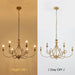 6-Light Modern Chandelier 36.6" Brass Candle Chandeliers Metal Gold Pendant Light Fixture for Dining Room Living Room Kitchen Island Foyer Entryway, E12 Base