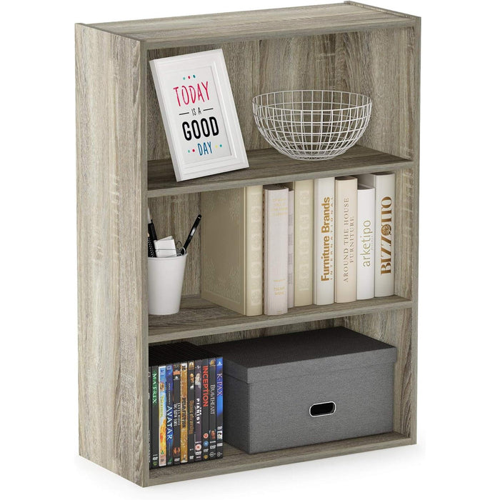 Pasir 3-Tier Open Shelf Bookcase, Sonoma Oak