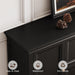 63" Large Buffet Cabinet with Storage, Farmhouse Sideboard Cabinet with Grooved Barn Doors, Wood Rustic Kitchen Buffet Table Coffee Bar Storage Cabinet for Kitchen, Living Room (Black)