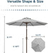 Patiokingdom 10FT Patio Umbrella with Push Button Tilt and Crank, Outdoor Market Umbrella with 8 Fiberglass Ribs, UV Protection Table Umbrella for Pool,Backyard,Garden,Deck