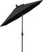 9' round Aluminum Market Umbrella, Crank Lift, Push Button Tilt, Black Pole, Black Olefin