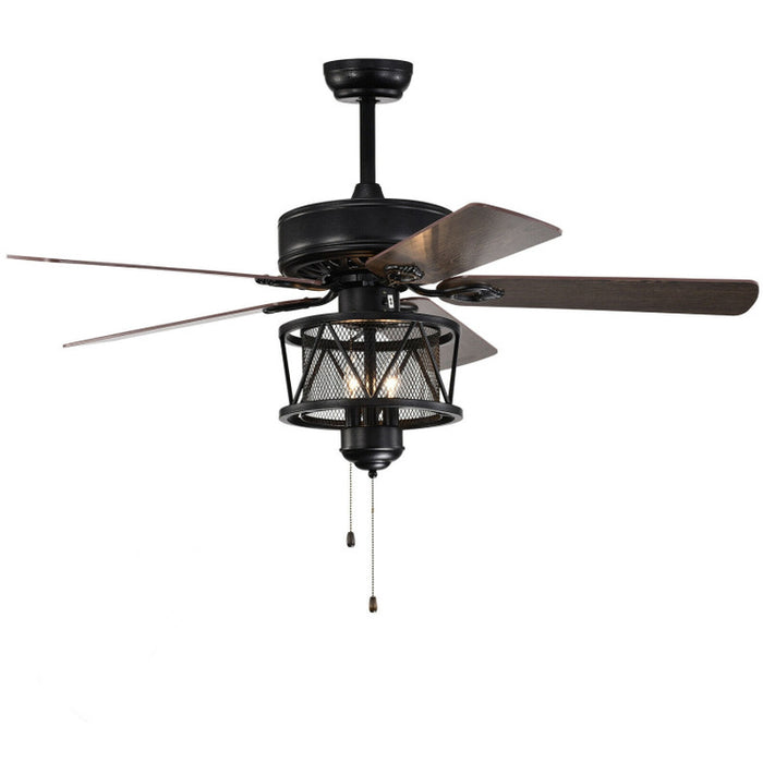 50 Inches Ceiling Fan with Lights Reversible Blades and Pull Chain Control