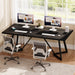 70.86-Inch Large Executive Desk, Modern Computer Office Desk Workstation with Metal Frame, Rectangular Laptop Desk Study Writing Table for Home Office (Black)