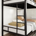 Twin over Twin Bunk Bed with Rustic Wooden Accents, Sturdy Metal Frame, Space-Saving Design, Noise-Free, Black
